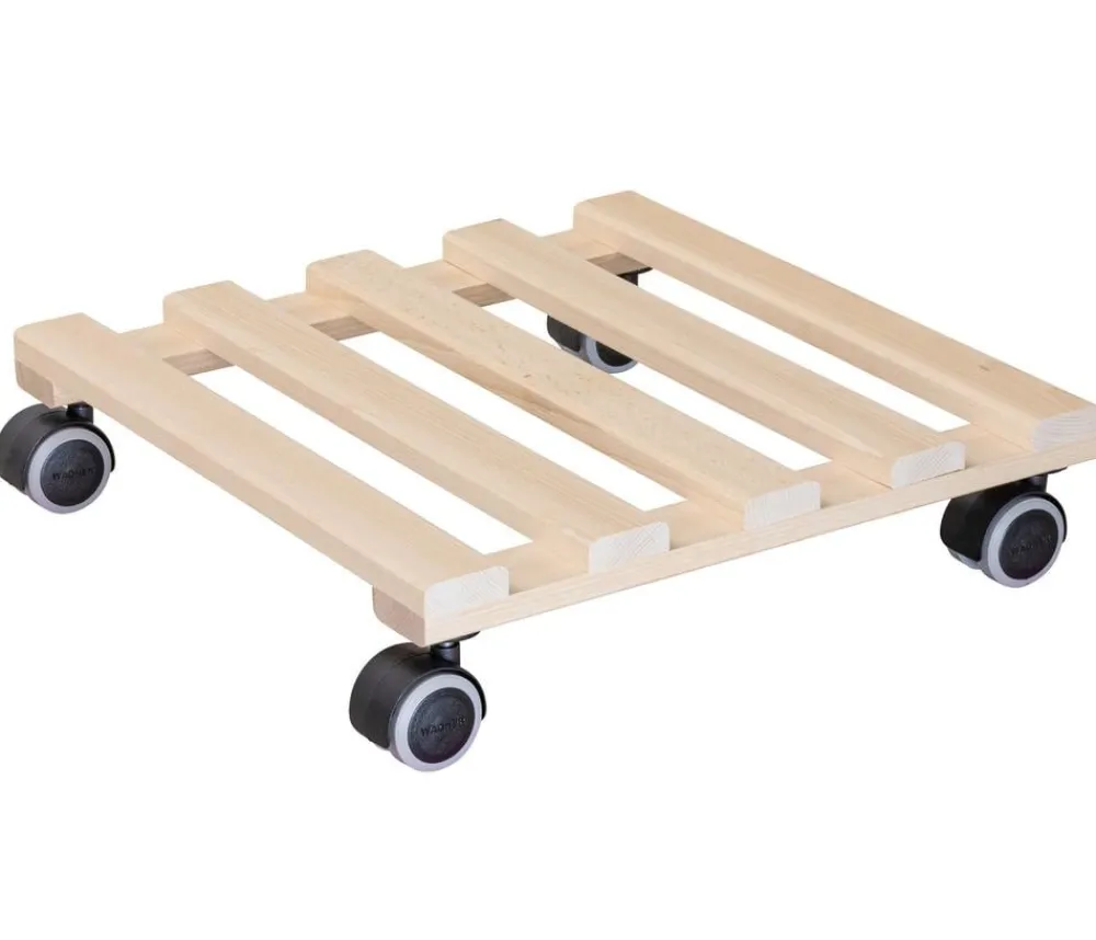 Wagner Rolluntersetzer - Multi-Pflanzenroller Buche, ca. B35/H7,7/T35 cm Beige