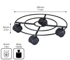 Wagner Multi Roller, ca. Ø30/H6,3 cm Schwarz Outlet