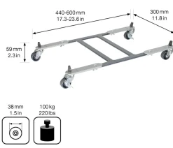 Wagner Rolluntersetzer - Multi Roller Suncity, ca. B30/H5,9/T66 cm Grau