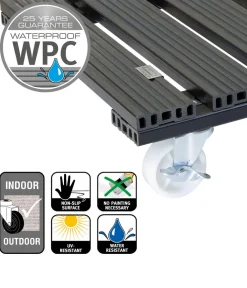 Wagner WPC-Pflanzenroller, anthrazit, ca. B38/H11/T38 cm Dunkelgrau