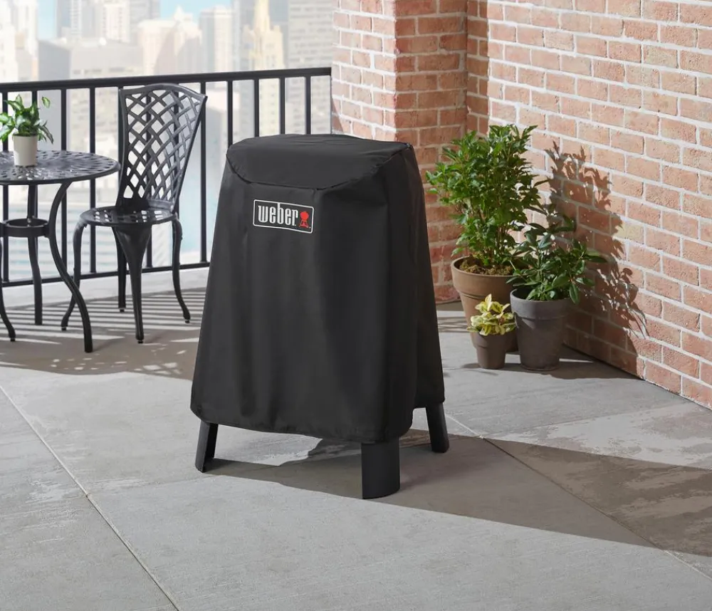 Weber Premium Abdeckhaube Lumin Stand, ca. B35/H100/T60 cm Schwarz Clearance