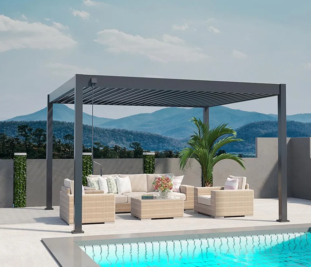 Weide Pergolen > Deluxe Pergola Voll-Alu, ca. B400/H255/T300 cm