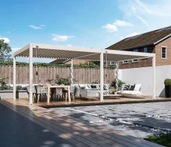 Weide Deluxe Pergola Voll-Alu, ca. B720/H255/T360 cm Ivory Sand Outlet