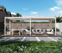 Weide Deluxe Pergola Voll-Alu, ca. B720/H255/T360 cm Ivory Sand Outlet