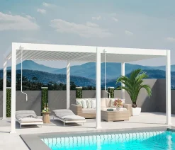 Weide Deluxe Pergola Voll-Alu, ca. B600/H255/T300 cm Weiß Clearance