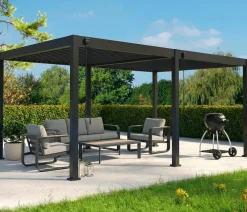 Weide Pergolen - Deluxe Pergola Voll-Alu, ca. B600/H255/T300 cm Anthrazit