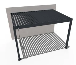 Weide Pergolen > Deluxe Wandpergola Voll-Alu, ca. B400/H255/T300 cm
