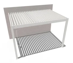 Weide Pergolen - Deluxe Wandpergola Voll-Alu, ca. B400/H255/T300 cm Weiß
