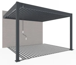Weide Pergolen - Deluxe Wandpergola 3,6x4 Voll-Alu, ca. B400/H255/T360 cm Anthrazit