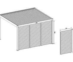 Weide Horizontales Seitenwand-Paneel, ca. B123/H255 cm Weiß Discount