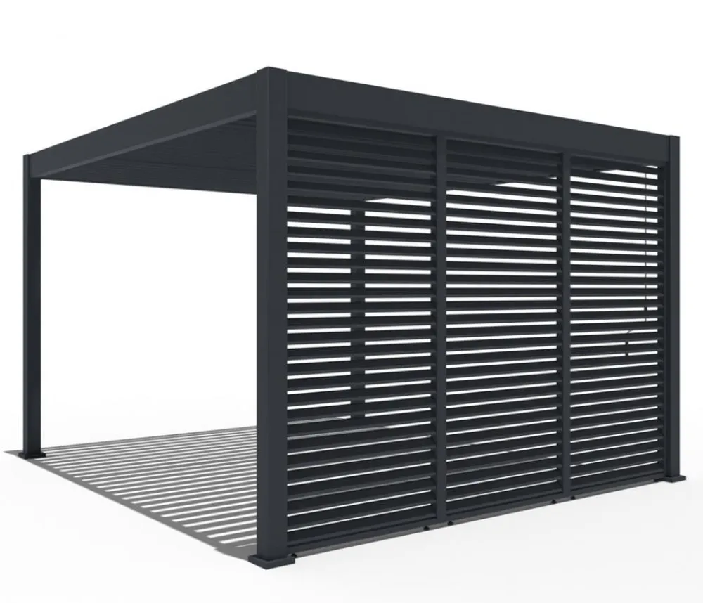 Weide Pergolen - Horizontales Seitenwand-Paneel, ca. B113/H255 cm Anthrazit