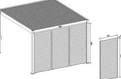 Weide Pergolen - Horizontales Seitenwand-Paneel, ca. B113/H255 cm Anthrazit
