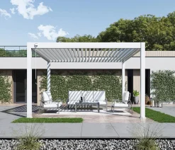 Weide Pergola Deluxe Plus 4x4, ca. B400/H255/T400 cm Weiß Hot