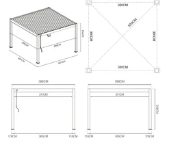 Weide Pergolen - Pergola Deluxe Plus 4x4, ca. B400/H255/T400 cm Anthrazit