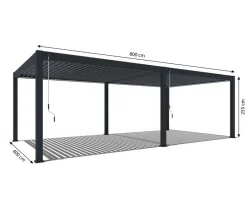 Weide Pergolen - Pergola Deluxe Plus 4x8, ca. B800/H255/T400 cm Anthrazit