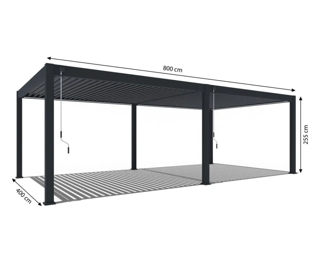 Weide Pergolen - Pergola Deluxe Plus 4x8, ca. B800/H255/T400 cm Anthrazit