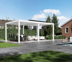 Weide Pergola LED E-Deluxe Plus 4x6, ca. B600/H255/T400 cm Weiß Hot