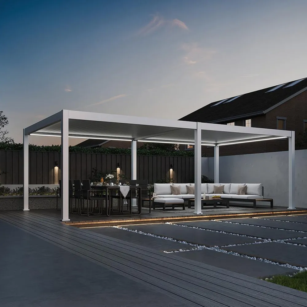Weide Pergolen|Gasgrills > Pergola LED E-Deluxe Plus 4x8, ca. B800/H255/T400 cm