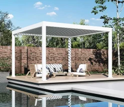 Weide Pergola LED E-Deluxe Plus 4x4, ca. B400/H255/T400 cm Weiß Clearance