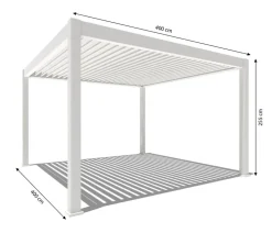 Weide Pergola LED E-Deluxe Plus 4x4, ca. B400/H255/T400 cm Weiß Clearance