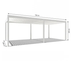 Weide Pergola LED E-Deluxe 3,6x7,2, ca. B720/H255/T360 cm Weiß Outlet