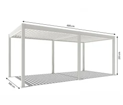 Weide Pergolen - Pergola LED E-Deluxe 3x6, ca. B600/H255/T300 cm Weiß