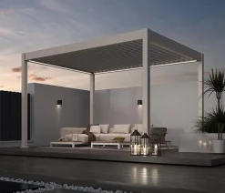 Weide Pergolen - Pergola LED E-Deluxe 3x4, ca. B400/H255/T300 cm Ivory Sand
