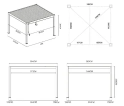 Weide Pergolen - Pergola LED E-Deluxe 3,6x4, ca. B400/H255/T360 cm Ivory Sand