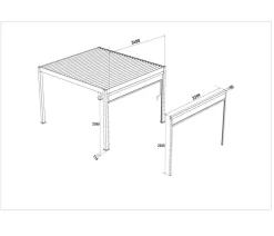 Weide Pergolen > Sonnenrollo für Deluxe/Classic Pergola, ca. 360 cm