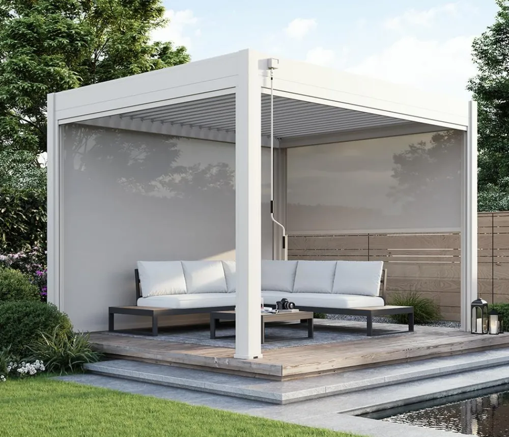 Weide Sonnenrollo für Deluxe/Classic Pergola, ca. B400 cm Ivory Sand Sale