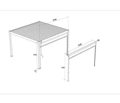 Weide Sonnenrollo für Deluxe/Classic Pergola, ca. B400 cm Ivory Sand Sale