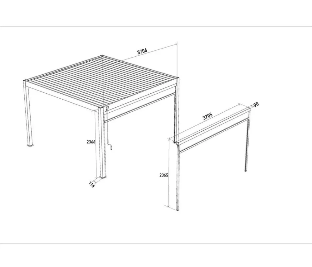 Weide Sonnenrollo für Deluxe/Classic Pergola, ca. B400 cm Ivory Sand Sale
