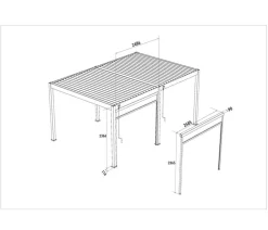 Weide Sonnenrollo für Deluxe Pergola, ca. B265 cm Anthrazit New