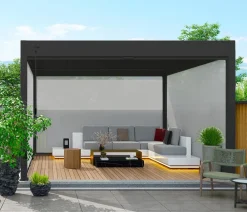 Weide Sonnenrollo für Deluxe Pergola, ca. B265 cm Anthrazit New