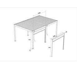 Weide Sonnenrollo für Deluxe Pergola, ca. B265 cm Weiß Discount