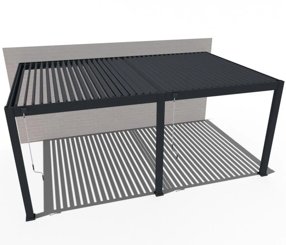 Weide Pergolen > Wand-Pergola Deluxe Plus 4x6, ca. B600/H255/T400 cm