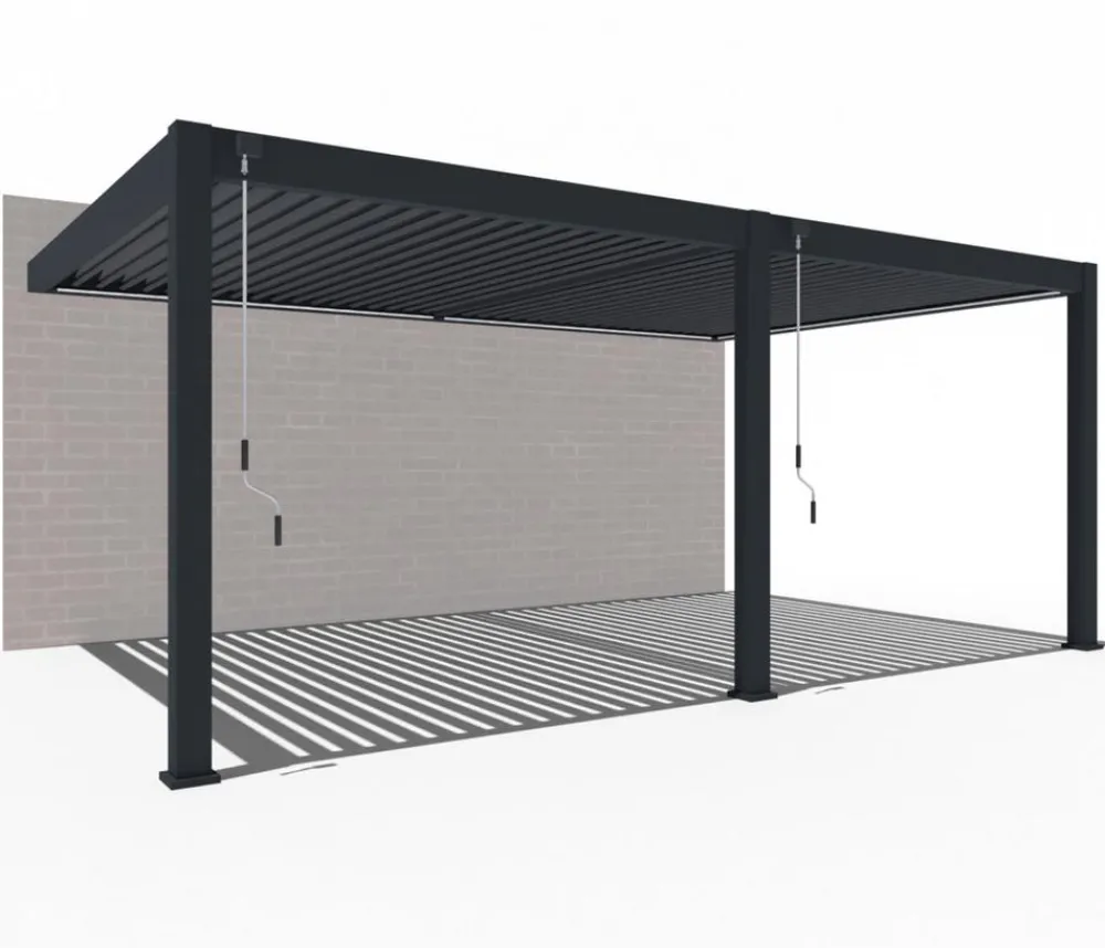 Weide Pergolen > Wand-Pergola Deluxe Plus 4x6, ca. B600/H255/T400 cm