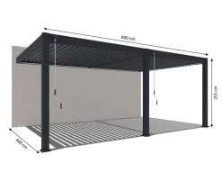 Weide Pergolen > Wand-Pergola Deluxe Plus 4x6, ca. B600/H255/T400 cm