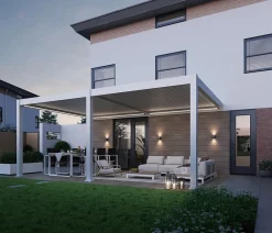 Weide Wand-Pergola LED E-Deluxe Plus 4x6, ca. B600/H255/T400 cm Weiß Sale