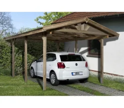Weka Carport 611, ca. B358/H270/T500 cm Natur Discount