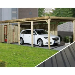 Weka Carport 617, mit Stahldach Hellbraun Online