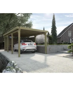 Weka Carports & Garagen - Carport 617, mit Stahldach Hellbraun
