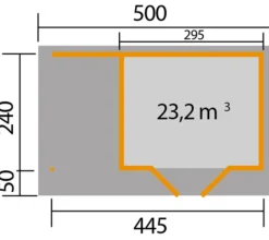 Weka Gartenhäuser & Gerätehäuser - Designhaus 126 A, Gr. 1, ca. B500/H225/T316 cm Natur