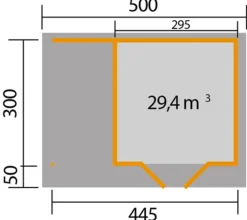 Weka Gartenhäuser & Gerätehäuser - Designhaus 126 A+ Gr. 1, ca. B500/H247/T316 cm Hellgrau