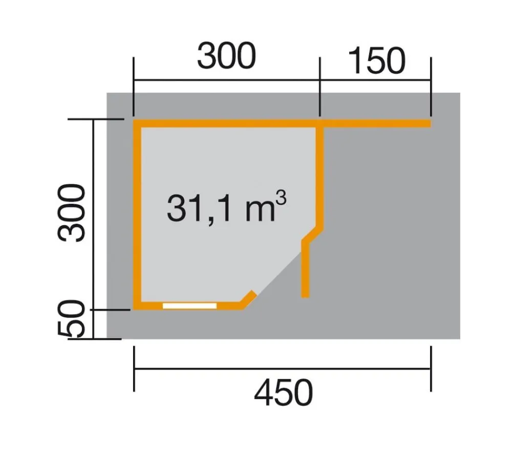 Weka Designhaus 213 A Gr.2, ca. B501/H237/T338 cm Grau Clearance