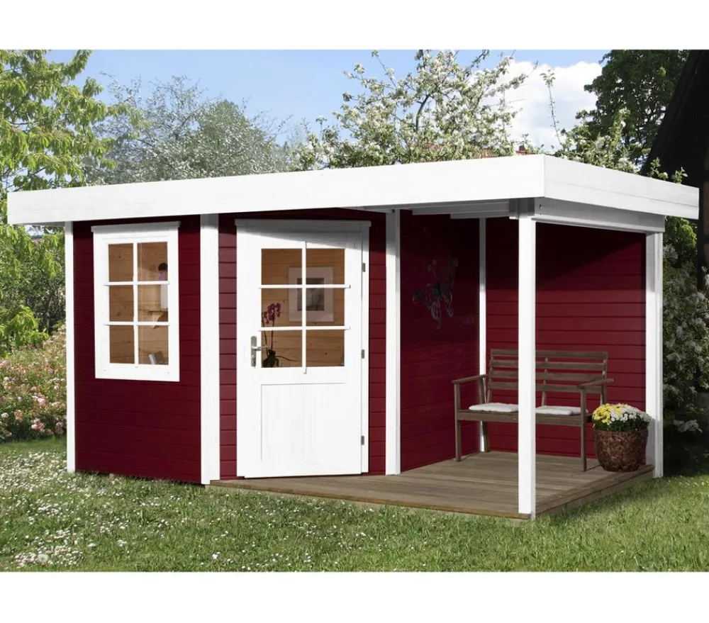 Weka Gartenhäuser & Gerätehäuser - Designhaus 213 A Gr.2, ca. B501/H237/T338 cm Rot