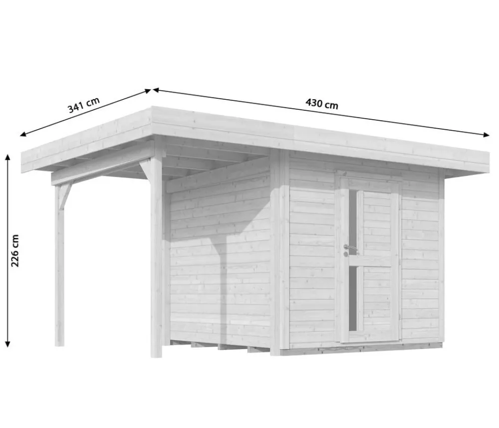 Weka Gartenhäuser & Gerätehäuser > Designhaus 172 A Gr. 1, ca. B430/H226/T314 cm