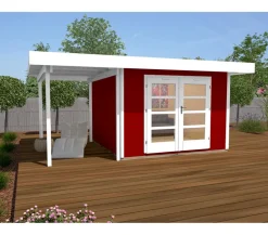 Weka Gartenhäuser & Gerätehäuser - Designhaus 126 A, Gr. 1, ca. B500/H225/T316 cm Rot