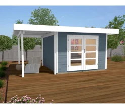 Weka Designhaus 126 A, Gr. 1, ca. B500/H225/T316 cm Hellgrau Hot