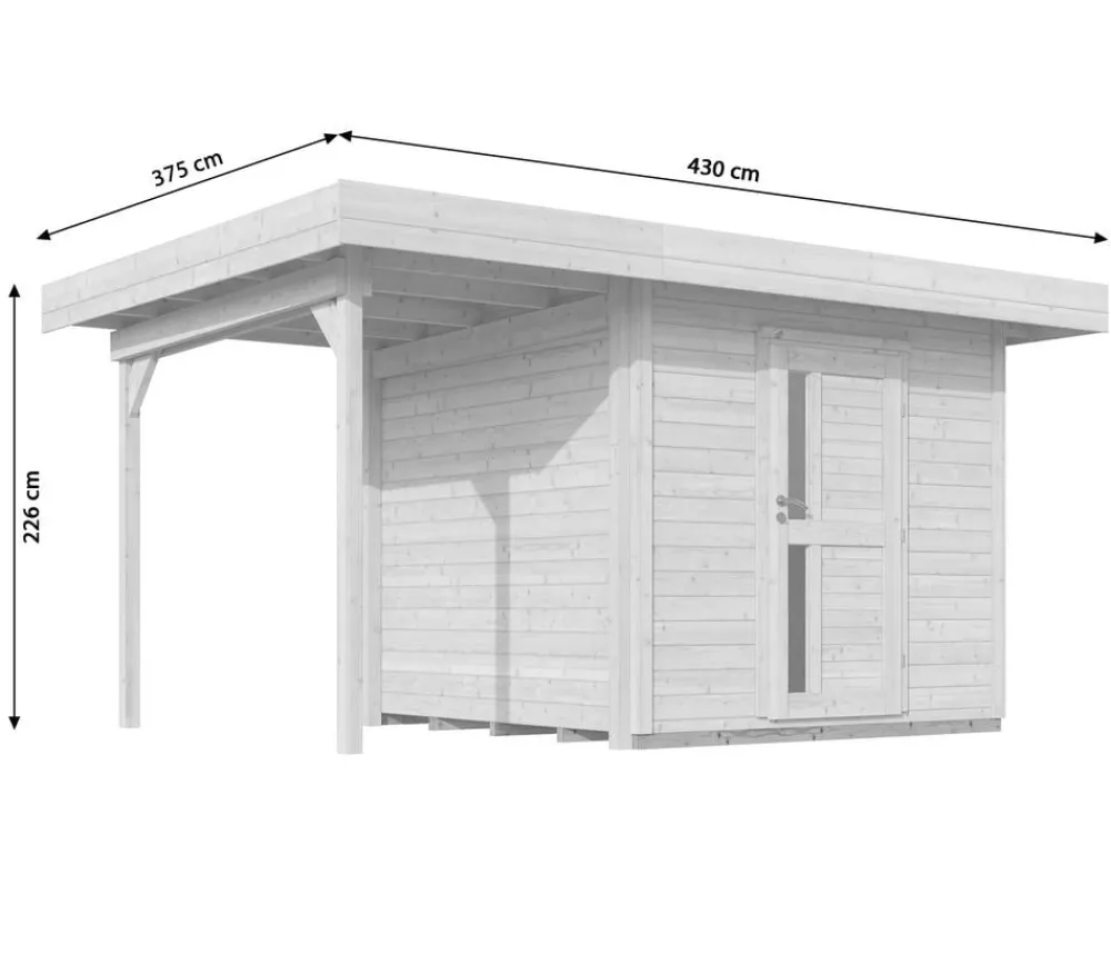 Weka Gartenhäuser & Gerätehäuser > Designhaus 172 A Gr.2, ca. B430/H226/T375 cm
